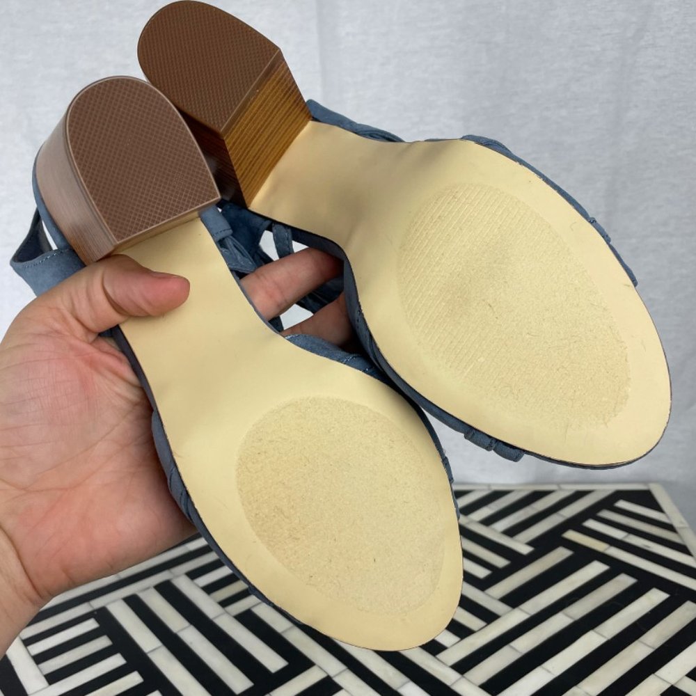 NWT Duty Blue Lace Up Heeled Sandals - Picture 2 of 15